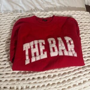 The Bar Varsity Sweatshirt in Red crewneck